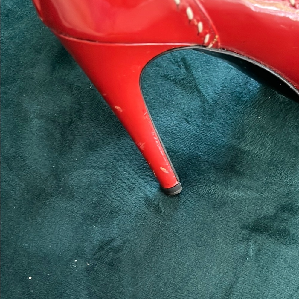 Bottega Veneta Red Mary Jane Heels Size 8 - Picture 11 of 12